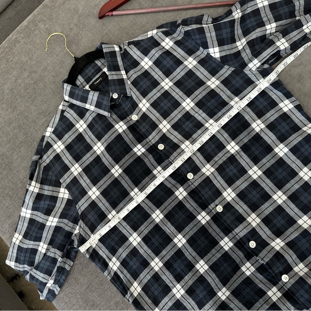Theory Plaid Button Up Shirt